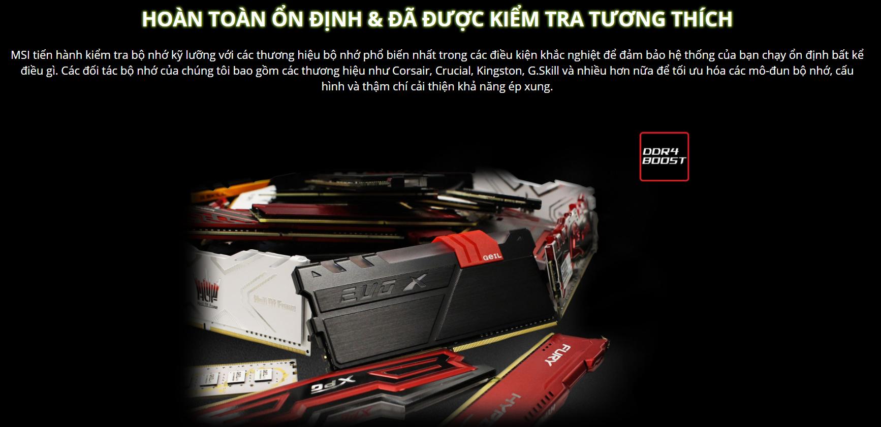 msi b460 chạy ddr4