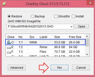 Reset Win nhanh chóng với Onekey Ghost