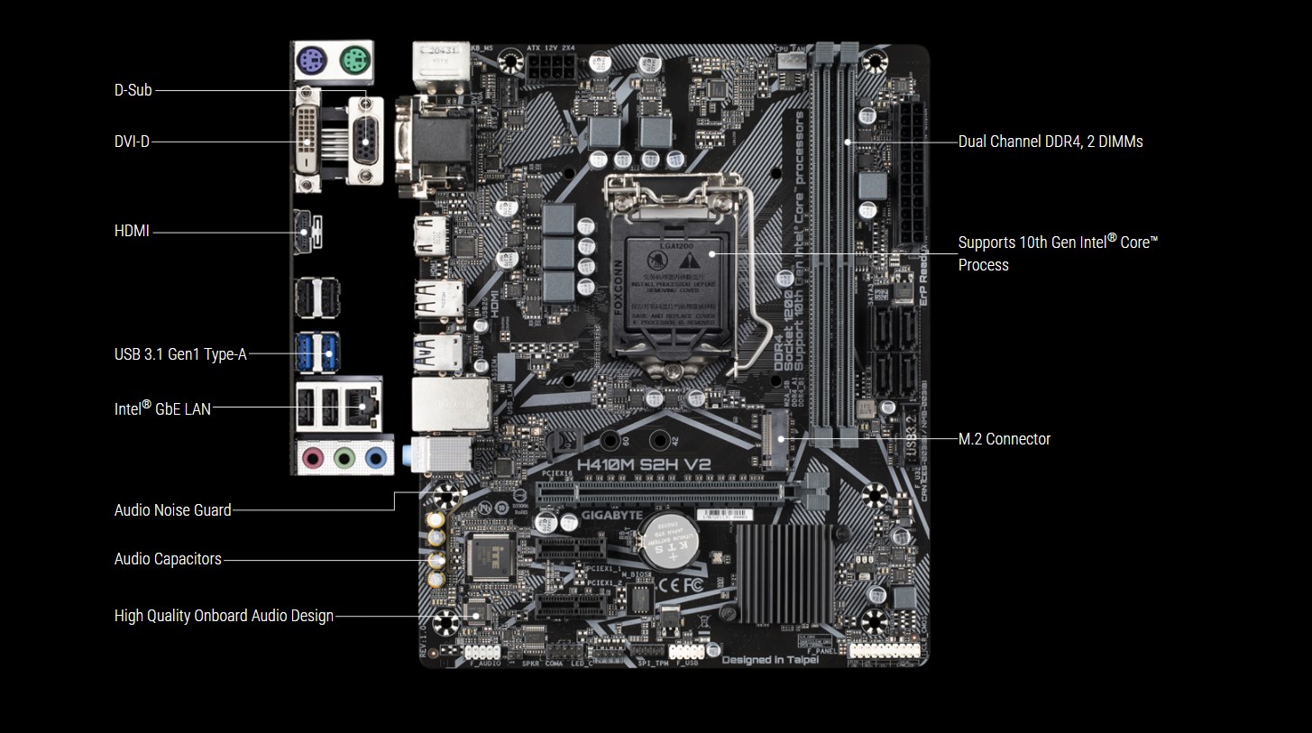 Mainboard Gigabyte H410M-S2H V2