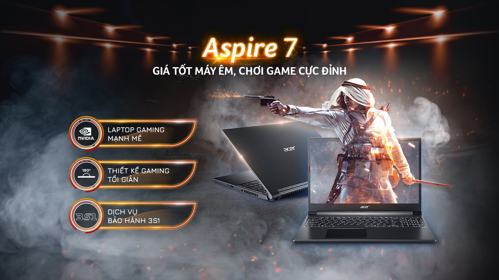 Acer Aspire 7 Gaming là một laptop chơi game vô cùng nổi tiếng với hiệu suất và khả năng đáp ứng nhu cầu chơi game rất ấn tượng. Với cấu hình mạnh mẽ và thiết kế tinh tế, Acer Aspire 7 Gaming được đánh giá là một trong những lựa chọn tốt nhất cho những ai đam mê game.