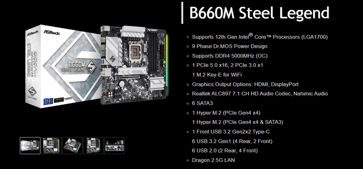 ASROCK B660M STEEL LEGEND