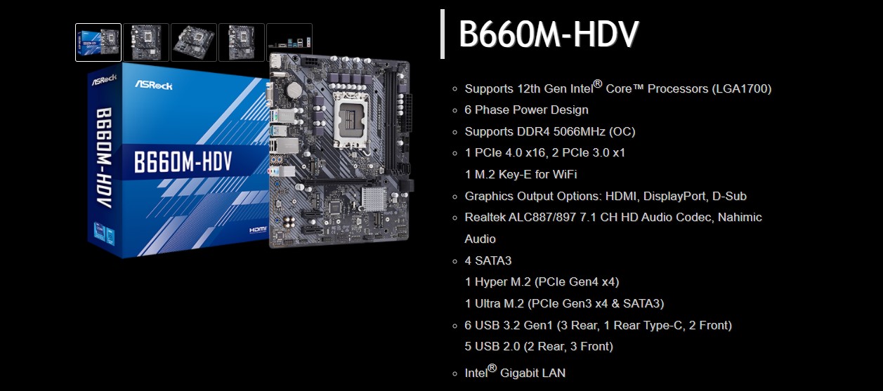 Mainboard ASROCK B660M-HDV