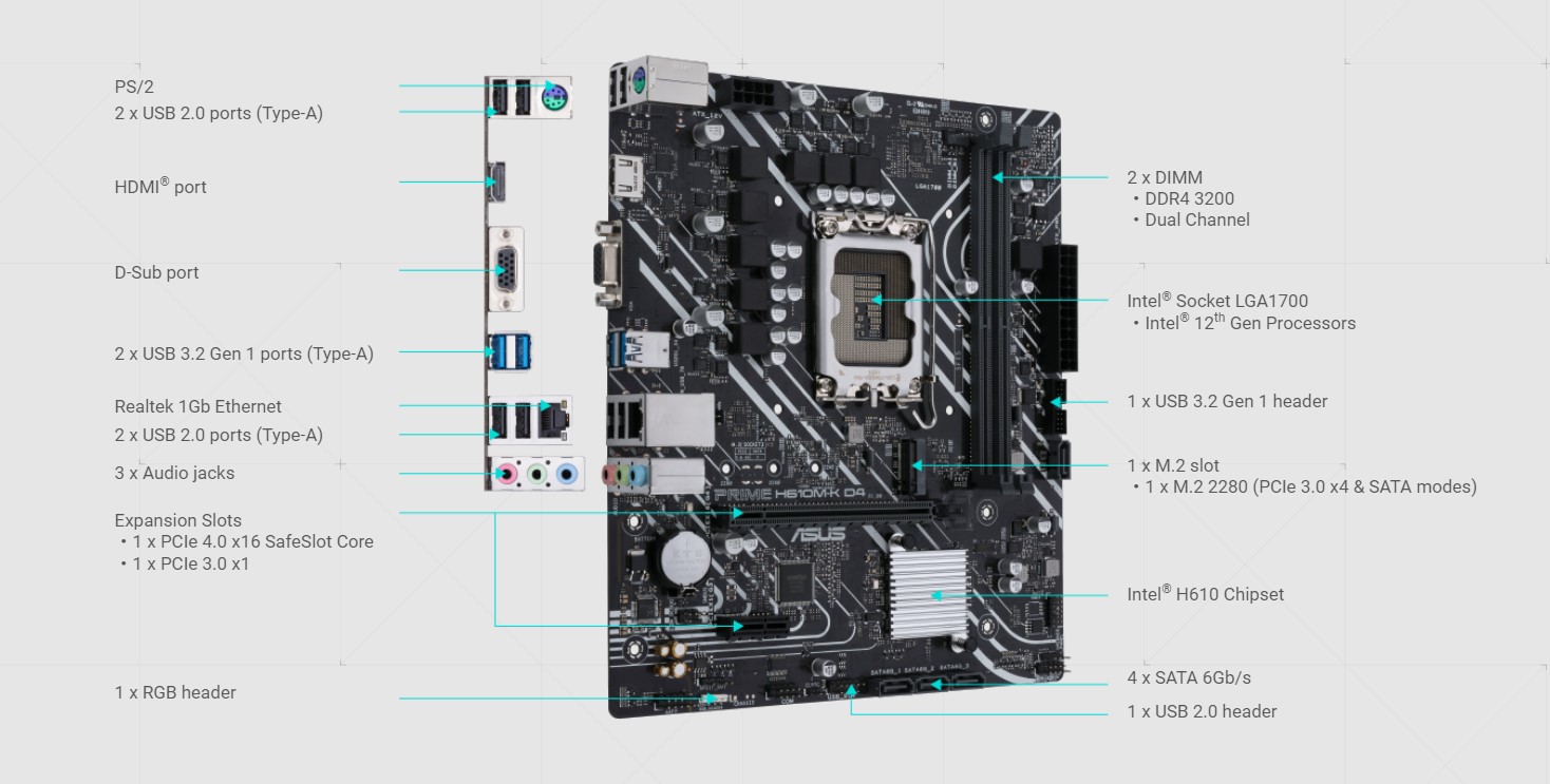 Mainboard Asus PRIME H610M-K