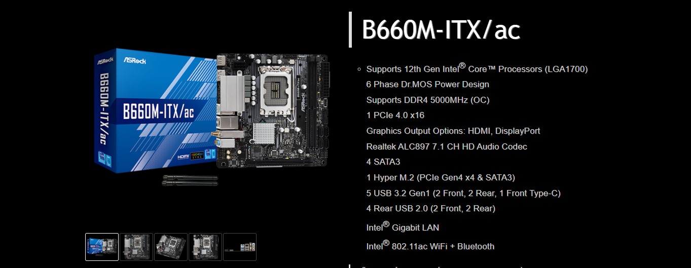 Mainboard ASROCK B660M-ITXAC