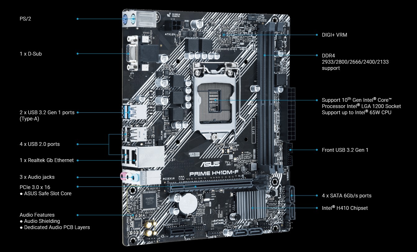 Mainboard ASUS PRIME H410M-F