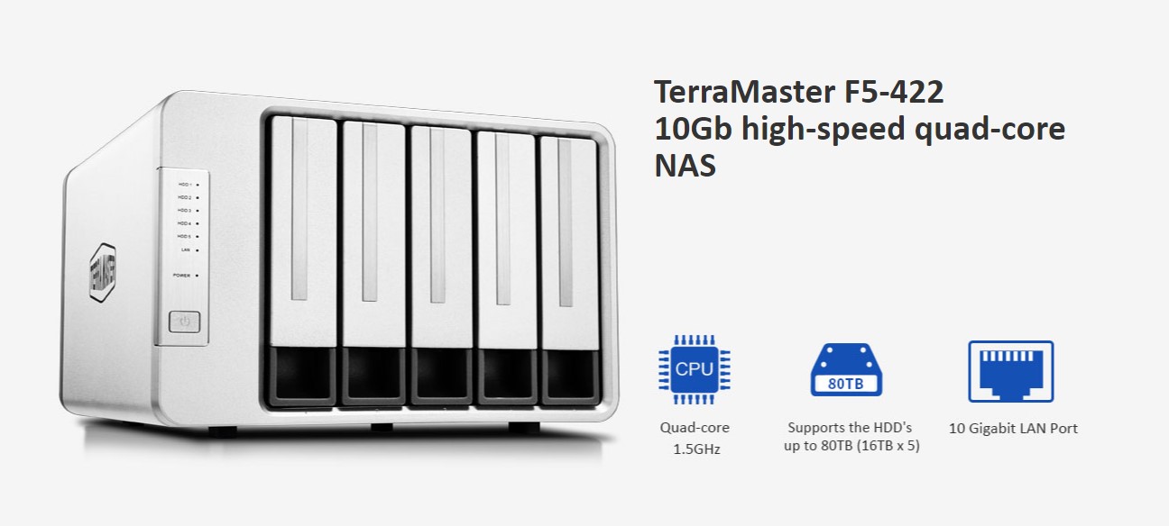 Thiết bị lưu trữ mạng TerraMaster F5-422 6GB 10GbE