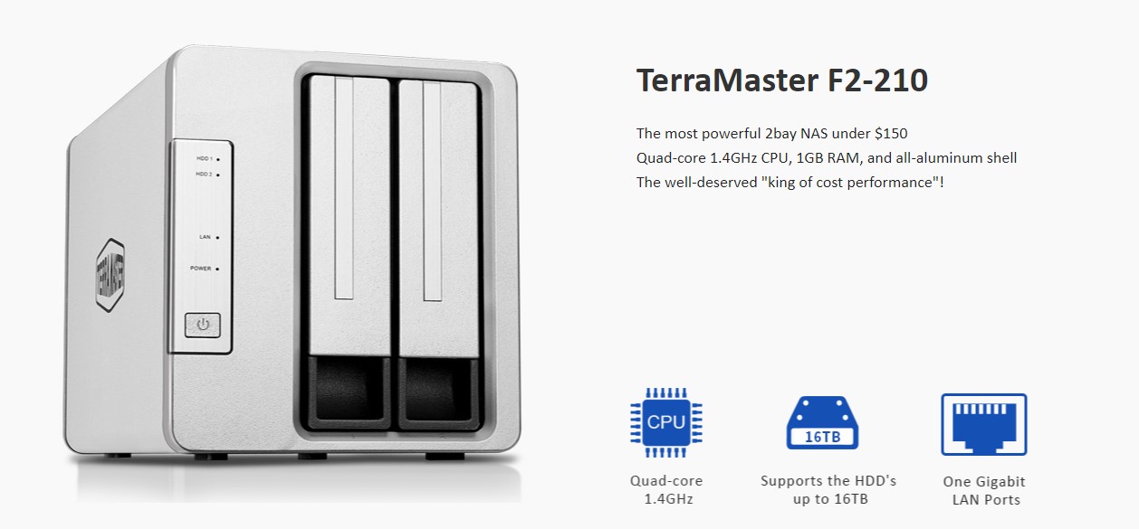 Đánh giá Terramaster F2-210: Giá rẻ và vô cùng linh hoạt (by IT Pro UK)