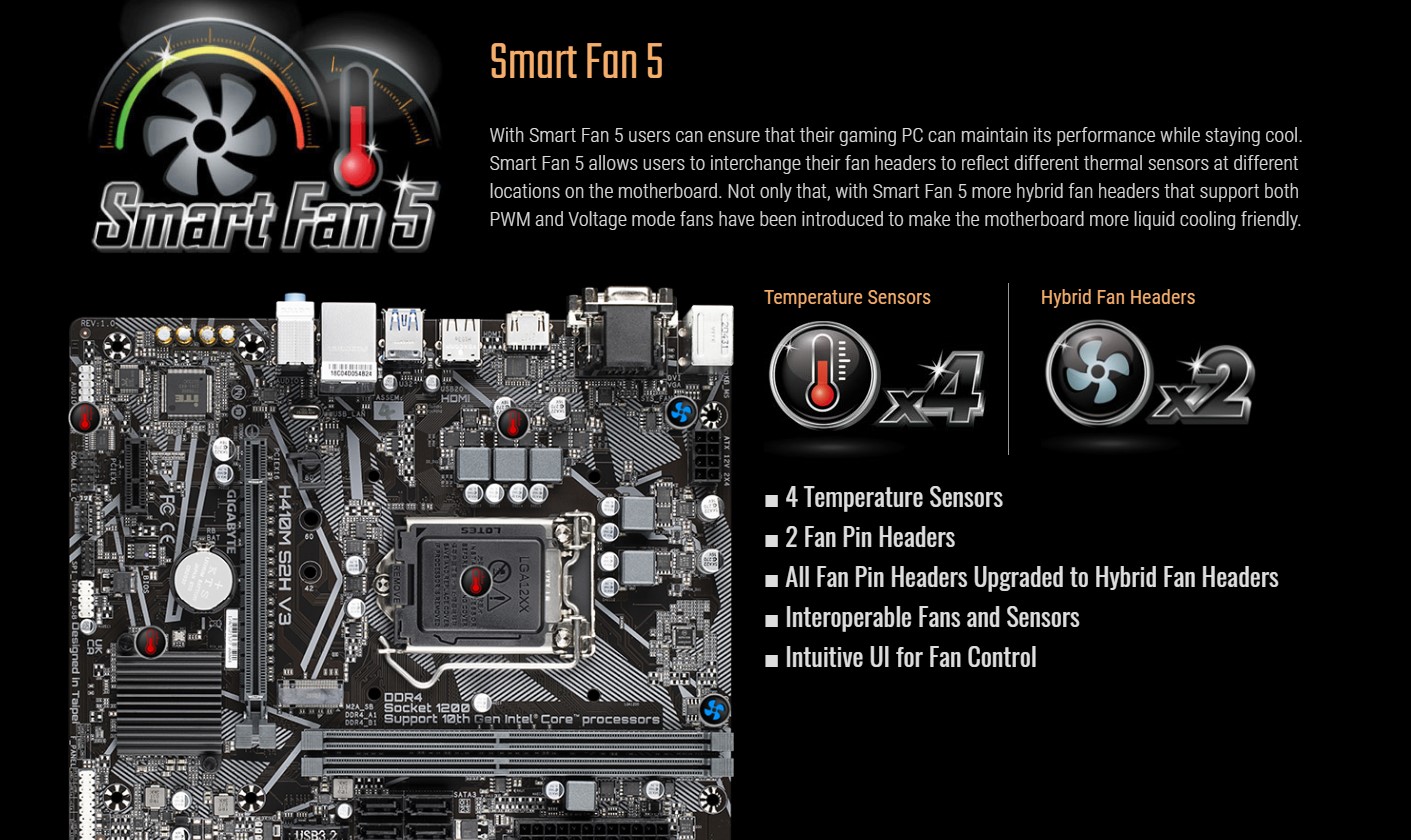 Mainboard Gigabyte H410M-S2H V3 (Intel H510, Socket 1200, m-ATX, 2 khe Ram DDR4)