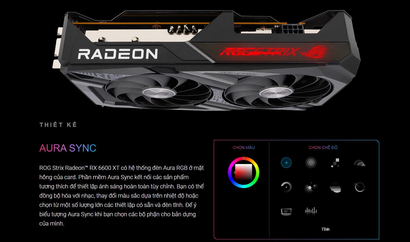 Card màn hình Asus ROG STRIX RX 6600 XT-O8G-GAMING