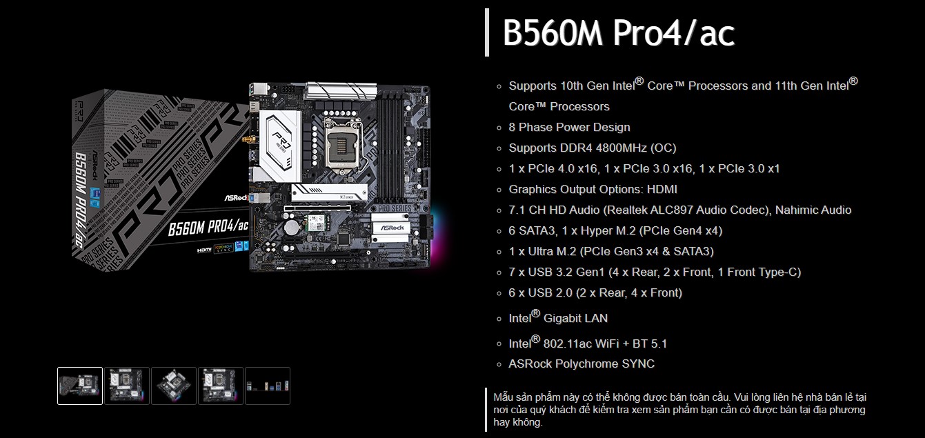 Mainboard ASROCK B560M PRO4ac