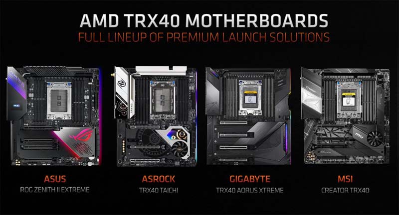 Danh sách Mainboard AMD TRX40 đã được ra mắt