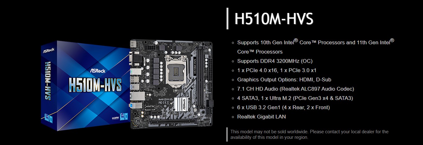 Mainboard ASROCK H510M-HDM-HVS