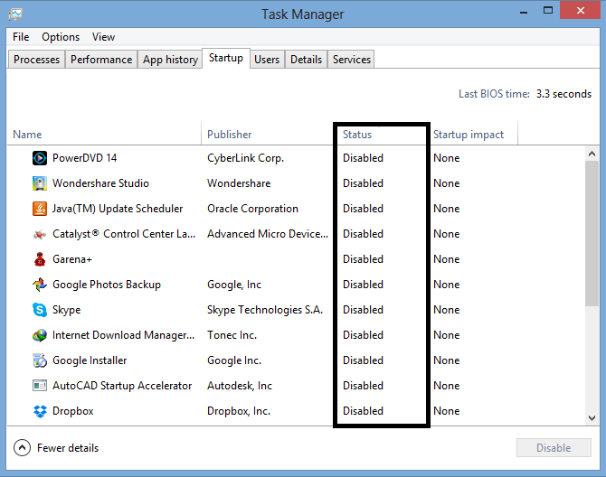 task manager startup