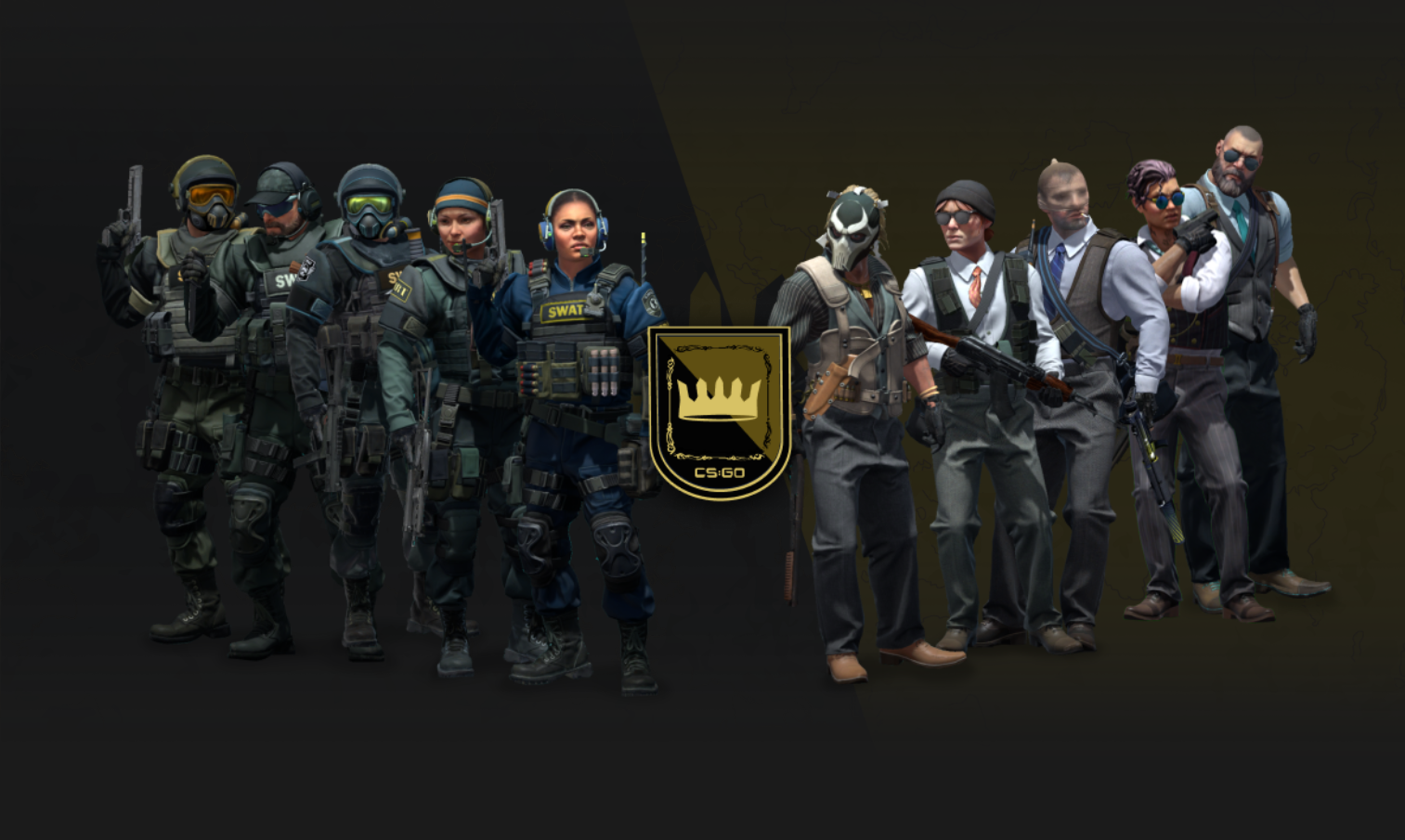 CS: GO là một trò chơi hai đội giữa khủng bố và chống khủng bố.