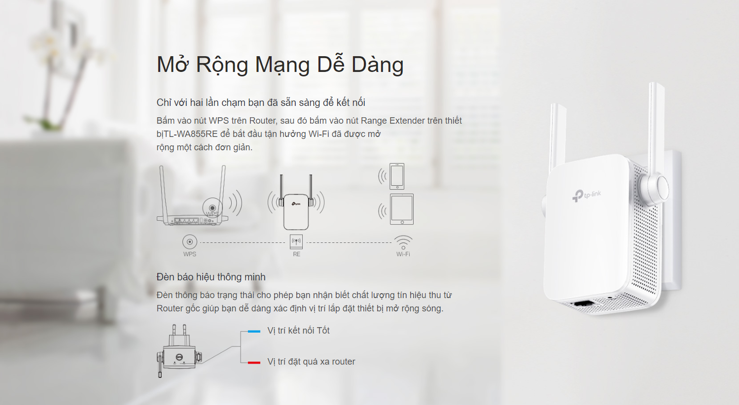 Bộ kích sóng wifi TP-Link TL-WA855RE Tốc độ N300Mbps 2