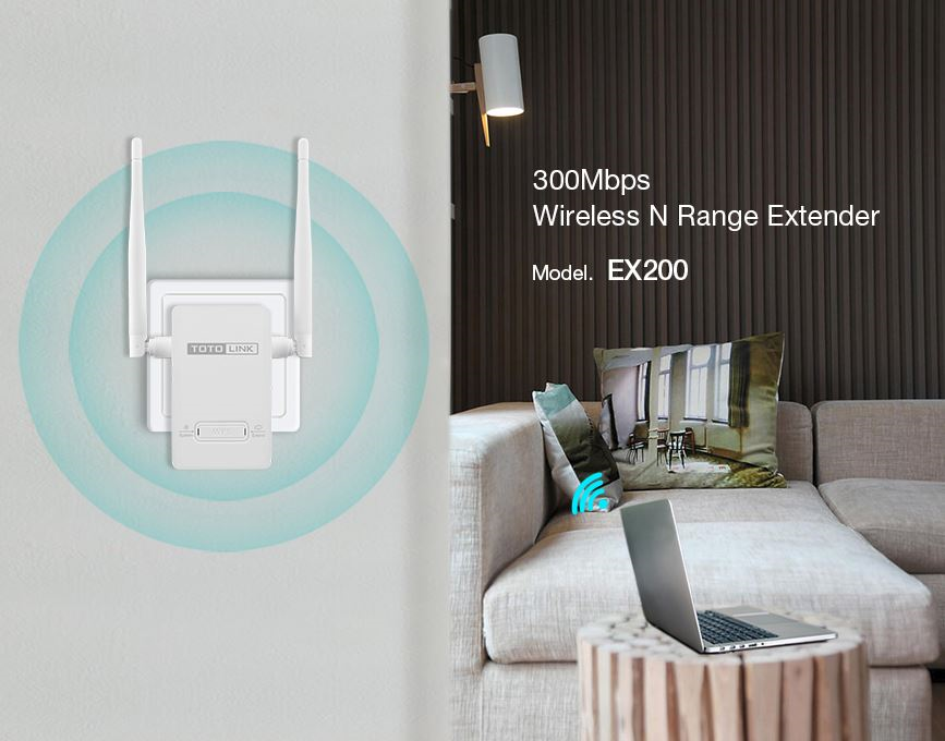 Bộ kích sóng wifi Totolink EX200 Tốc độ N300Mbps