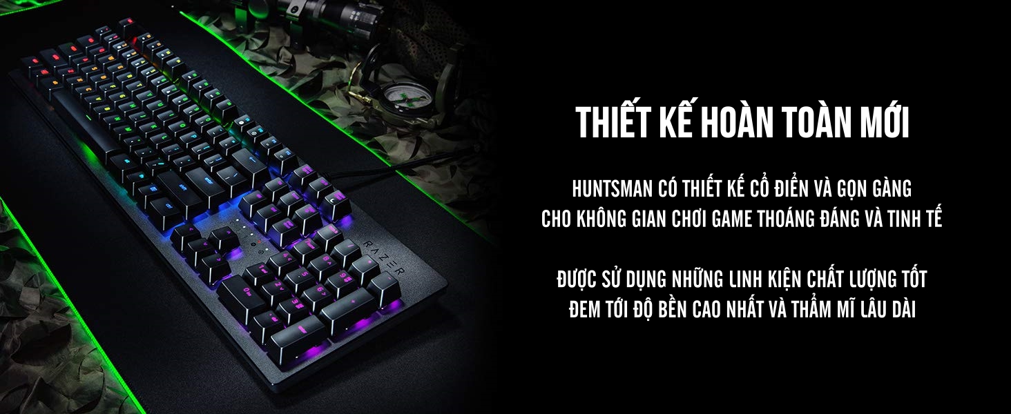 Bàn phím cơ Razer Huntsman Opto-Mechanical Gaming Quartz - FMRL Packaging (RZ03-02521800-R3M1)