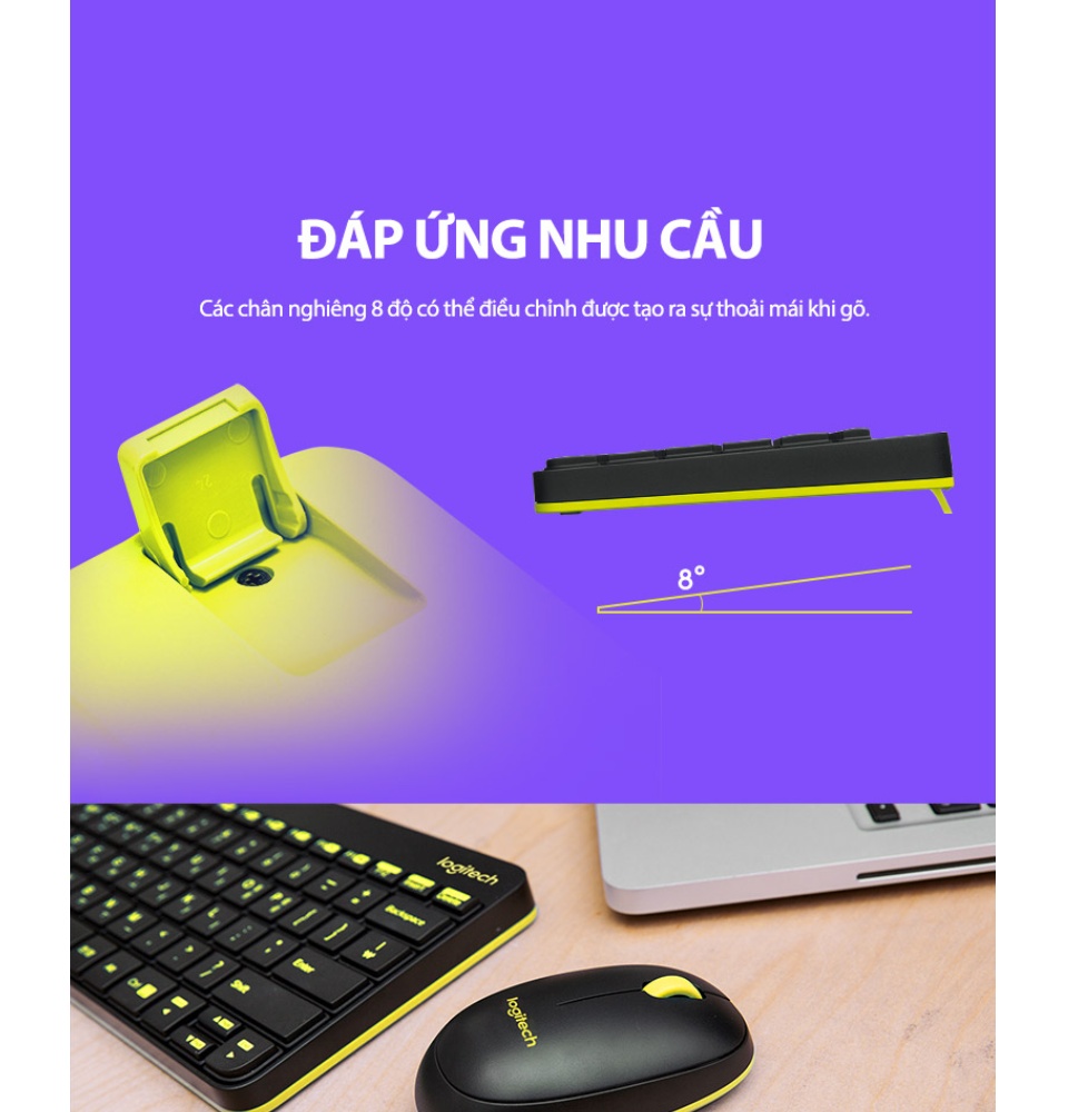 bộ bàn phím chuột không dây logitech mk240