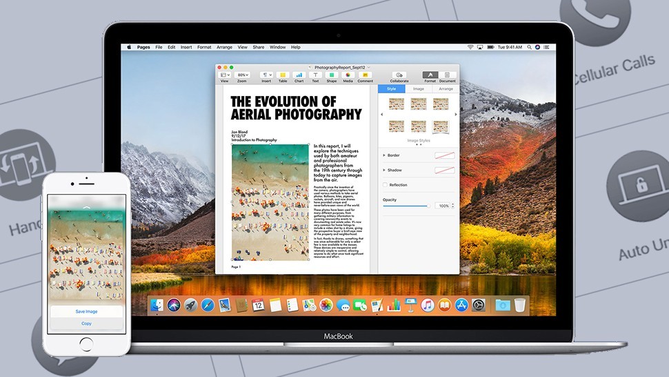 macbook Đồng bộ với các thiết bị khác của Apple rất tốt 